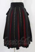 Ozz oneste / 霧蝶刺繍入り袴風プリーツスカート  黒 H-25-10-09-1031-OO-SK-KB-ZH
