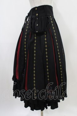 画像3: Ozz oneste / 霧蝶刺繍入り袴風プリーツスカート  黒 H-25-10-09-1031-OO-SK-KB-ZH