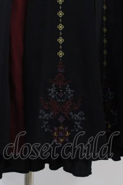 画像4: Ozz oneste / 霧蝶刺繍入り袴風プリーツスカート  黒 H-25-10-09-1031-OO-SK-KB-ZH