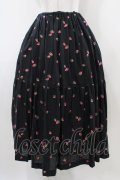 Jane Marple / Very berries embroideryスカート  ブラック H-25-10-09-1032-JM-SK-KB-ZH