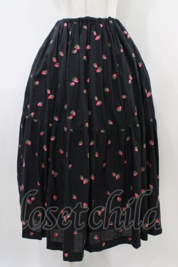 画像1: Jane Marple / Very berries embroideryスカート  ブラック H-25-10-09-1032-JM-SK-KB-ZH