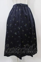 Jane Marple Dans Le Salon / Wild flowersフラッフィースカート  ネイビー H-25-10-09-1033-JM-SK-KB-ZH