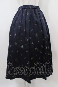 Jane Marple Dans Le Salon / Wild flowersフラッフィースカート  ネイビー H-25-10-09-1033-JM-SK-KB-ZH