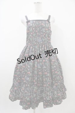 画像1: Melody BasKet / Strawberry garden petit frillジャンパースカート  ブラック H-25-10-09-1035-LO-OP-KB-ZH