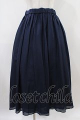 Jane Marple Dans Le Salon / シルクコットンロングギャザースカート  ネイビー H-25-10-09-1038-JM-SK-KB-ZH