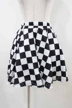 画像1: ACDC RAG / フラッグチェックスカート　  黒×白 H-25-10-09-1039-PU-SK-KB-ZH