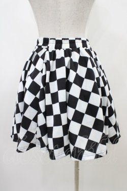 画像2: ACDC RAG / フラッグチェックスカート　  黒×白 H-25-10-09-1039-PU-SK-KB-ZH