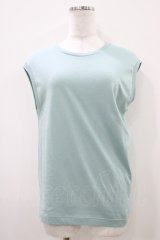 Jane Marple Dans Le Salon / コットンノースリーブカットソー  ミント H-25-10-09-1044-JM-TO-KB-ZH