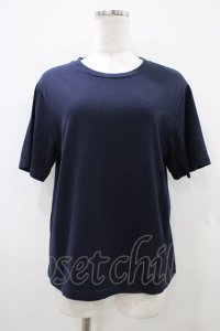 Jane Marple Dans Le Salon / 刺繍コットンTシャツ  ネイビー H-25-10-09-1048-JM-TO-KB-ZH