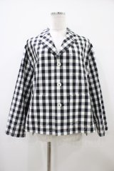 Jane Marple Dans Le Salon / Block checkペザントジャケット  ブラック H-25-10-09-1057-JM-JA-KB-ZH