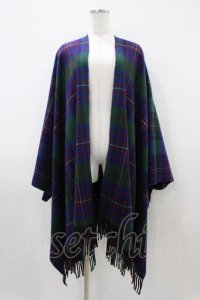 Jane Marple Dans Le Salon / ビッグタータンストールマント  ネイビー×グリーン H-25-10-09-1061-JM-JA-KB-ZH