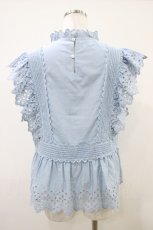 画像2: Jane Marple Dans Le Salon / オーガニックブロードチュニックブラウス  サックスブルー H-25-10-09-1017-JM-BL-KB-ZH (2)
