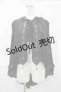 Ozz oneste / シアーフードマント  黒×赤 H-25-10-09-1018-OO-JA-KB-ZH