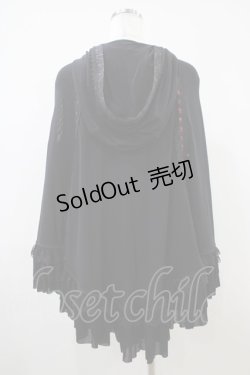 画像2: Ozz oneste / シアーフードマント  黒×赤 H-25-10-09-1018-OO-JA-KB-ZH