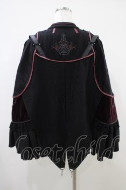 画像2: Ozz oneste / 薔薇刺繍マント  黒×赤 H-25-10-09-1019-OO-JA-KB-ZH