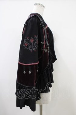 画像3: Ozz oneste / 薔薇刺繍マント  黒×赤 H-25-10-09-1019-OO-JA-KB-ZH