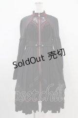 Ozz oneste / レイヤード風ワンピース  黒×赤 H-25-10-09-1025-OO-SK-KB-ZH