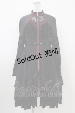 画像1: Ozz oneste / レイヤード風ワンピース  黒×赤 H-25-10-09-1025-OO-SK-KB-ZH