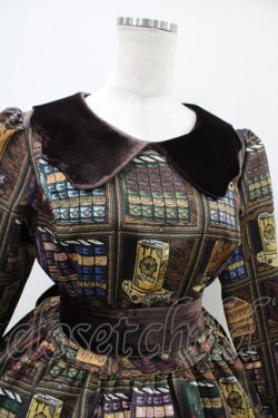 画像4: Q-pot. / Melty Bookshelfパフスリーブドレス M ブラウン H-25-10-09-1026-QP-OP-KB-ZH