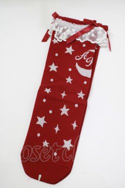 画像1: Angelic Pretty / Dreamy Starクルー丈ソックス FREE ワイン H-25-10-09-066-AP-ZA-YZ-ZH