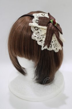 画像1: Innocent World / 小花サテンフリルカチューシャ  ショコラ H-25-10-09-083-IW-AC-NS-ZH