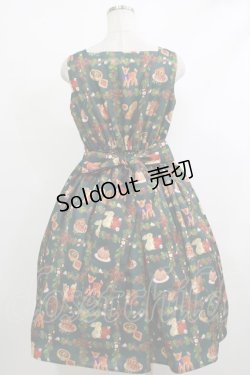 画像3: axes femme kawaii / 森のケーキ屋さん柄ジャンスカ M グリーン H-25-10-09-007-AX-OP-NS-ZH