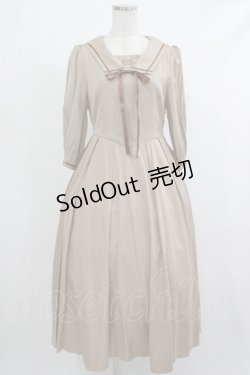 画像1: Maison de FLEUR Petite Robe canone / カフェテリアで待つワンピース S Beige H-25-10-09-016-EL-OP-NS-ZH