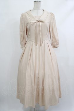 画像1: Maison de FLEUR Petite Robe canone / カフェテリアで待つワンピース S Light Beige H-25-10-09-017-EL-OP-NS-ZH