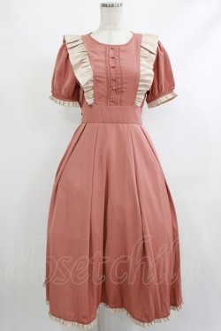 画像1: Maison de FLEUR Petite Robe canone / キャラメリゼをするワンピース Brown S H-25-10-09-019-EL-OP-NS-ZH