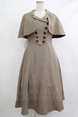 画像1: an another angelus / ケープ付きダブル釦ジャンパースカート Free BEIGE×BR H-25-10-09-020-CA-OP-NS-ZH