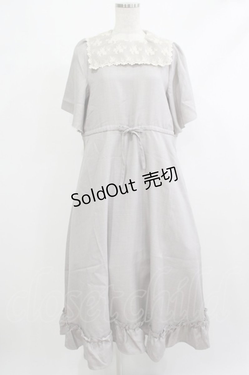画像1: m petit by misako / レースセーラーワンピース S グレー H-25-10-09-022-LO-OP-NS-ZH (1)
