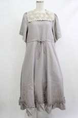 画像1: m petit by misako / レースセーラーワンピース S グレー H-25-10-09-022-LO-OP-NS-ZH (1)
