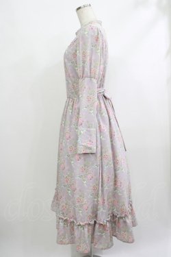 画像2: Kurumi Collaboration / 花柄クラシカルワンピース LL ラベンダー H-25-10-09-023-GO-OP-NS-ZH