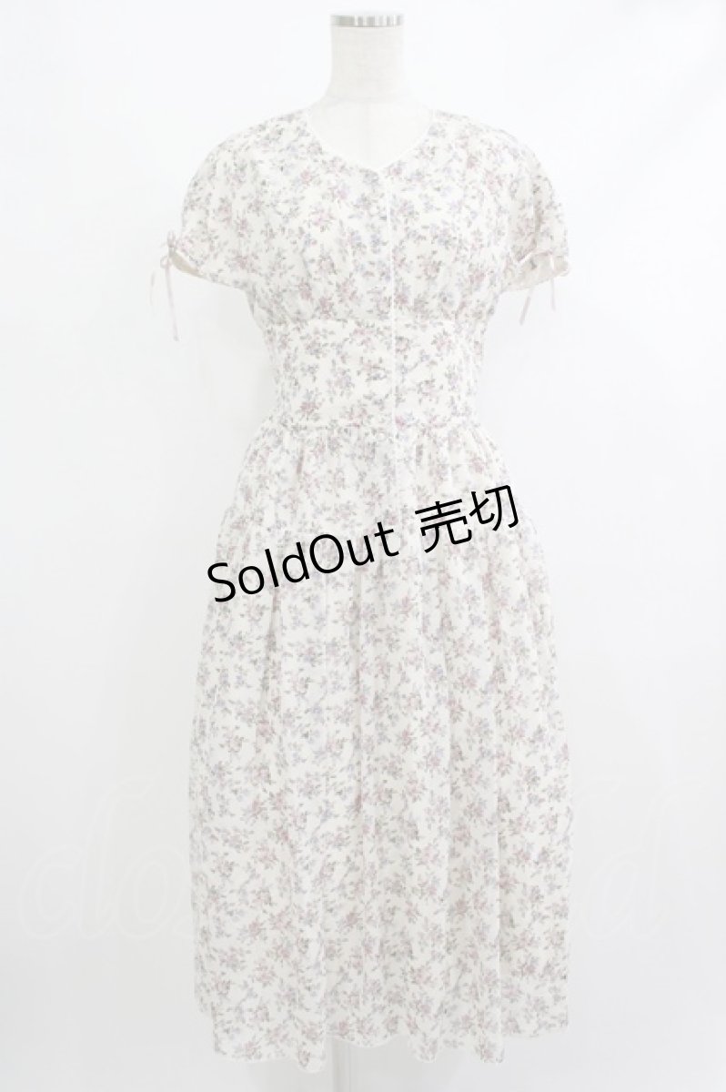 画像1: Maison de FLEUR Petite Robe / フラワープリントドレス S オフ H-25-10-09-024-EL-OP-NS-ZH (1)