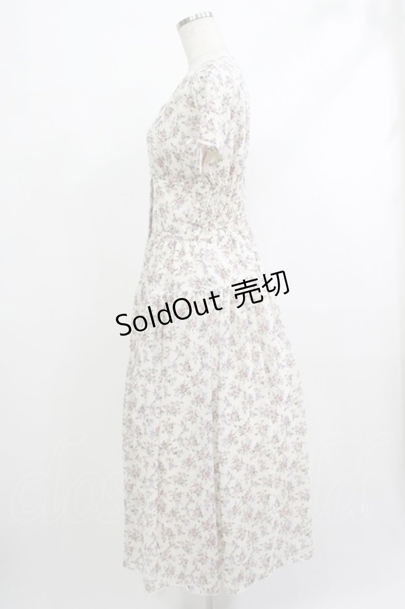 画像2: Maison de FLEUR Petite Robe / フラワープリントドレス S オフ H-25-10-09-024-EL-OP-NS-ZH (2)