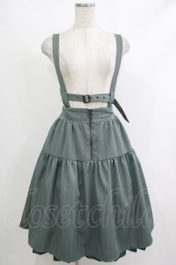 画像1: axes femme POETIQUE / ハーネスデザインサス付スカート M グリーン H-25-10-10-025-AX-SK-NS-ZH