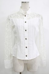 Innocent World / フラワーレーススタンドカラーブラウス M オフ H-25-10-10-034-IW-BL-NS-ZH