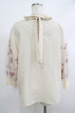 画像3: axes femme / ミュシャ チュール袖ブラウス M アイボリー H-25-10-10-038-AX-BL-NS-ZH