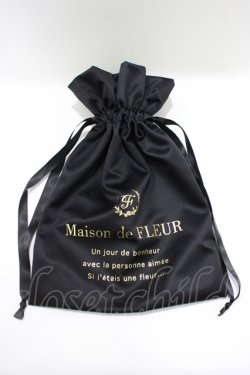 画像3: Maison de FLEUR / ロゴ入り巾着  ブラック H-25-10-10-044-LO-ZA-NS-ZH