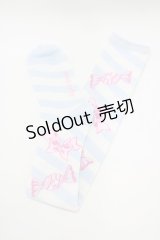Angelic Pretty / キャンディボーダーオーバーニーソックス  サックス H-25-10-10-045-AP-ZA-NS-ZH