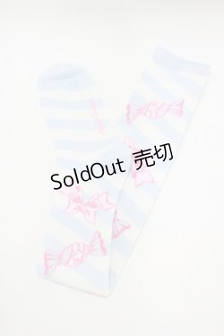 画像1: Angelic Pretty / キャンディボーダーオーバーニーソックス  サックス H-25-10-10-045-AP-ZA-NS-ZH