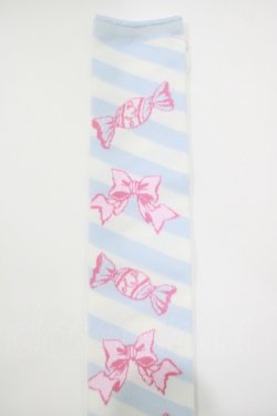 画像2: Angelic Pretty / キャンディボーダーオーバーニーソックス  サックス H-25-10-10-045-AP-ZA-NS-ZH