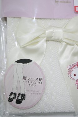 画像2: m petit by misako / AMキティリボンタイツ L~LL オフ H-25-10-10-047-LO-ZA-NS-ZH