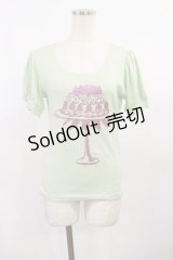 Emily Temple cute / ケーキプリントカットソー  ミント×ピンク H-25-10-10-1011-ET-TO-KB-ZH