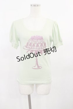 画像1: Emily Temple cute / ケーキプリントカットソー  ミント×ピンク H-25-10-10-1011-ET-TO-KB-ZH