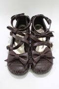 metamorphose / トリプルリボンクロスストラップシューズ L/24〜24.5cm ブラウン H-25-10-10-091-ME-SH-NS-ZH