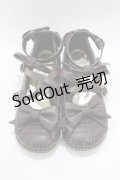 metamorphose / トリプルリボンクロスストラップシューズ L/24〜24.5cm ブラウン H-25-10-10-091-ME-SH-NS-ZH