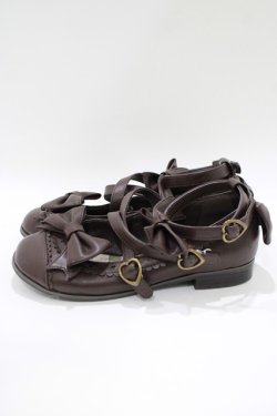 画像2: metamorphose / トリプルリボンクロスストラップシューズ L/24〜24.5cm ブラウン H-25-10-10-091-ME-SH-NS-ZH