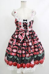 Angelic Pretty / Cherry Jam Labelジャンパースカート Free ブラック H-25-10-10-008-AP-OP-NS-ZH