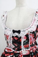 画像5: Angelic Pretty / Cherry Jam Labelジャンパースカート Free ブラック H-25-10-10-008-AP-OP-NS-ZH (5)